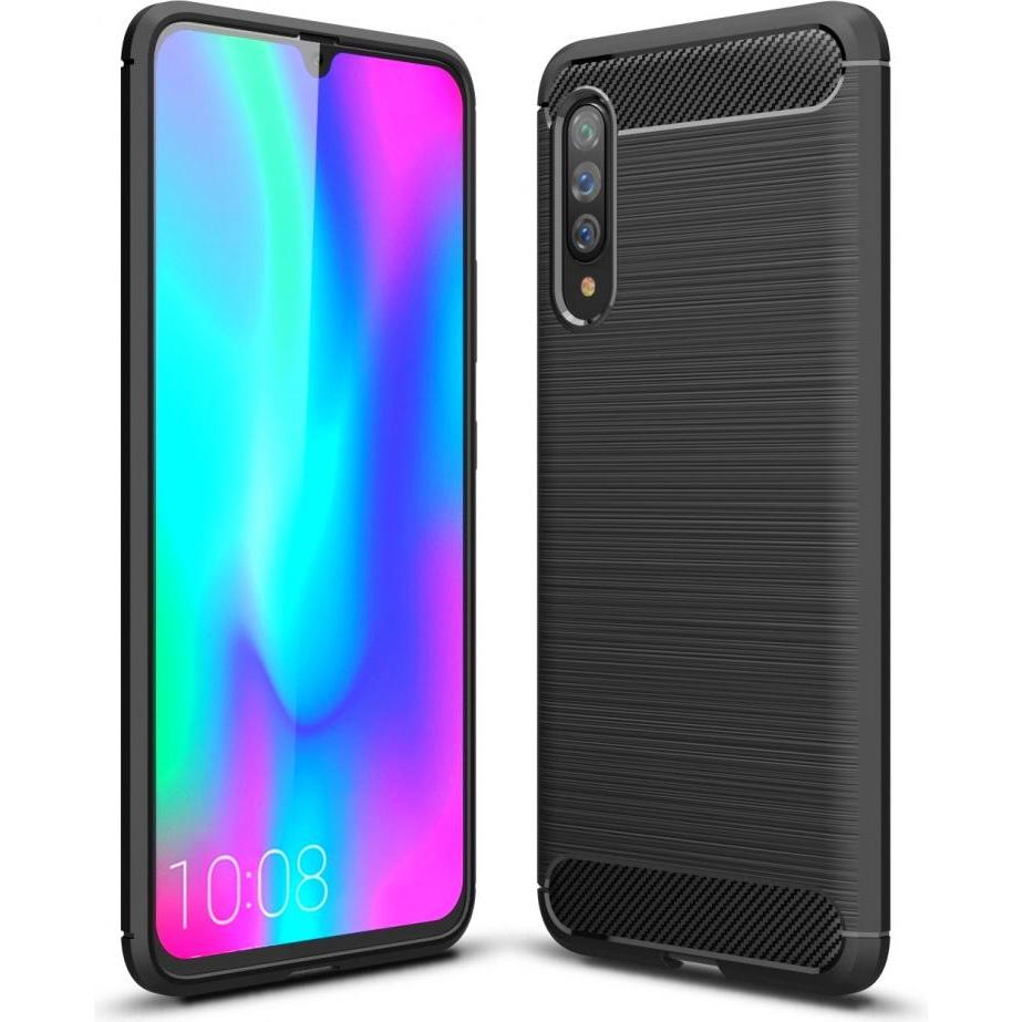 Screenguard Samsung Galaxy A90 5G Hülle Carbon Brushed Soft TPU (Samsung Galaxy A90 5G), Smartphone Hülle, Schwarz