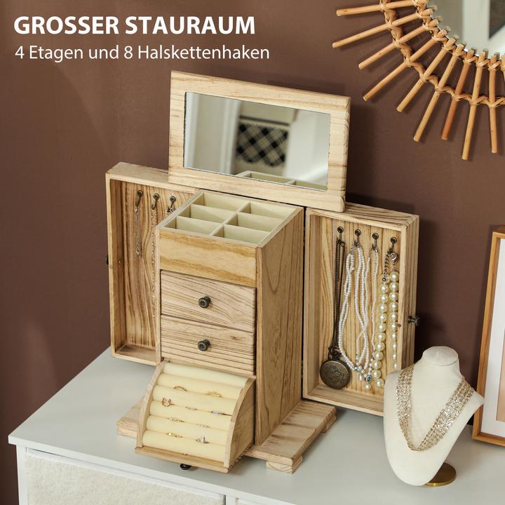 Produktbild Homcom Schmuckkästchen Paulownia-Holz Braun