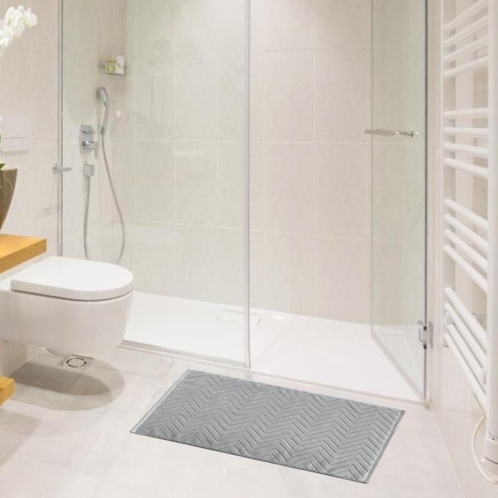 Produktbild Intirilife Badvorleger Duschmatte in Grau (80 x 50 cm)