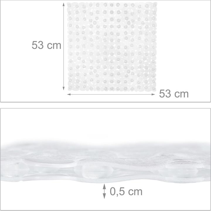 Actual product image Relaxdays Bathtub Mat, Anti-Slip (53 x 53 x 0.5 cm)