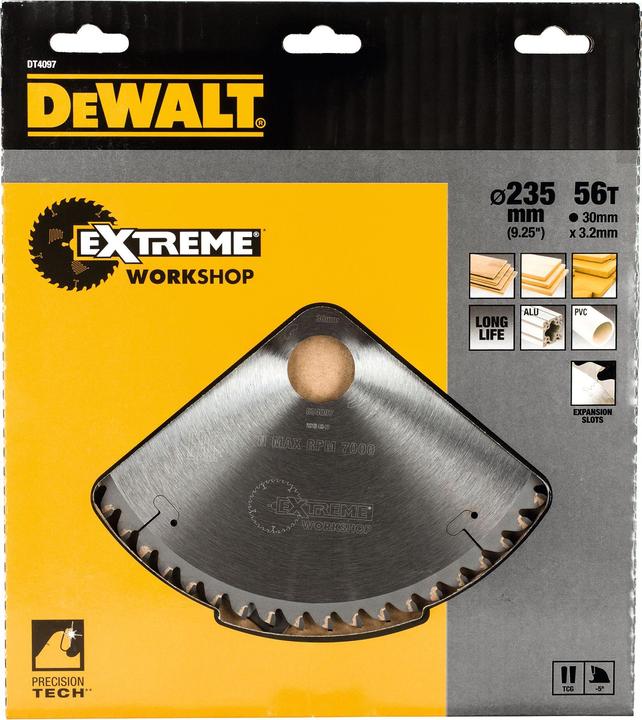 Productafbeelding DeWalt Cirkelzaagblad handmatig 235/30mm 56TFZ - DT4097-QZ