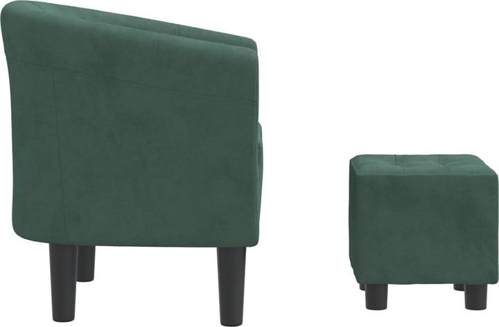 Actual product image VidaXL Clubsessel mit Fusshocker Dunkelgrün Samt,Farbe