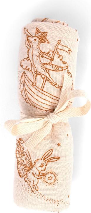 Filibabba - Muslin Diaper GOTS - Dreamy Adventurers - Hvid - 0-48 M (FI-03814) (65 cm, 65 cm)