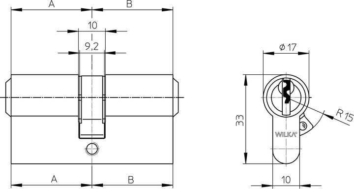 Actual product image Wilka Profilzylinder 1463 Mmv N+G, 55-90 mm (Profile cylinder)