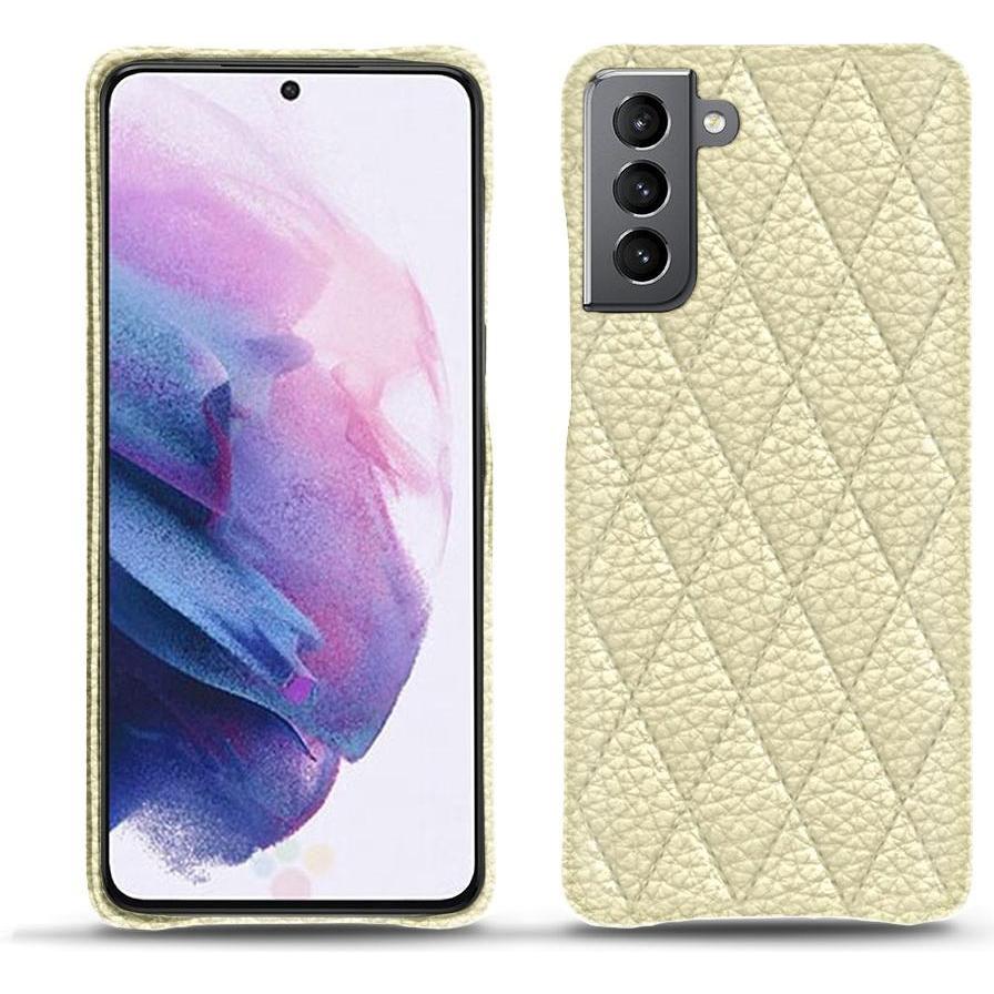 Noreve Lederschutzhülle (Samsung Galaxy S21), Smartphone Hülle, Weiss