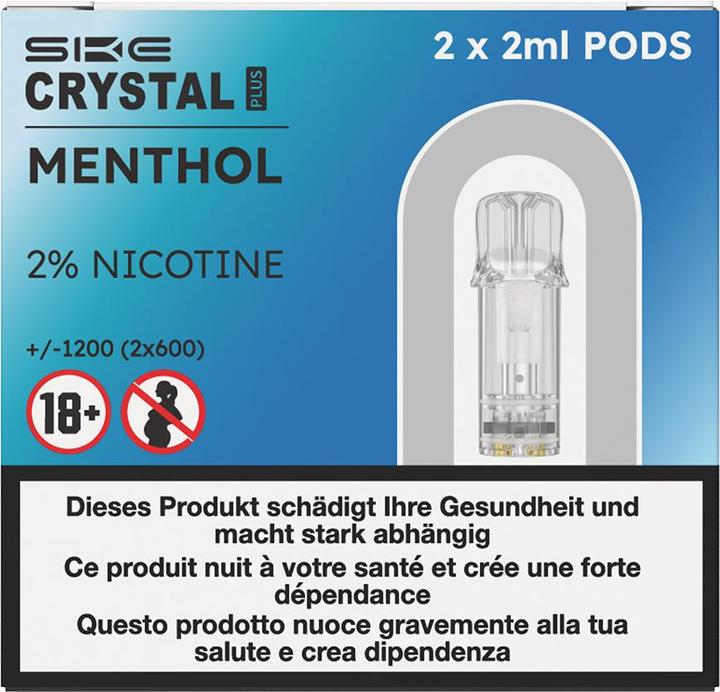 Produktbild SKE Crystal Plus Menthol - E-Pod-Nachfüllung - 2 Stk. à 2 ml (Menthol)