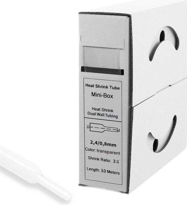 Immagine prodotto Offgridtec Tubo termorestringente da 10 m con adesivo 2,4 mm>0,8 mm trasparente Rapporto 3:1 (1x)