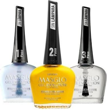 Actual product image Masglo GEL EVOLUTION Nail Polish Gel Effect No UV Led Lamp Duration Up to 12 days 0.5 Fl. Oz. (Gel-Effect Nail Polish)