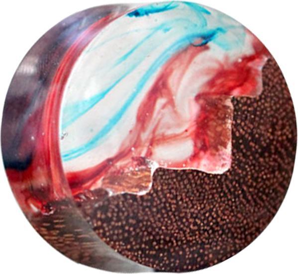 Image du produit Star Piercing Flared Plug bleu et rouge coloration époxy transparente en bois de tamarin (sans laiton, Organique)