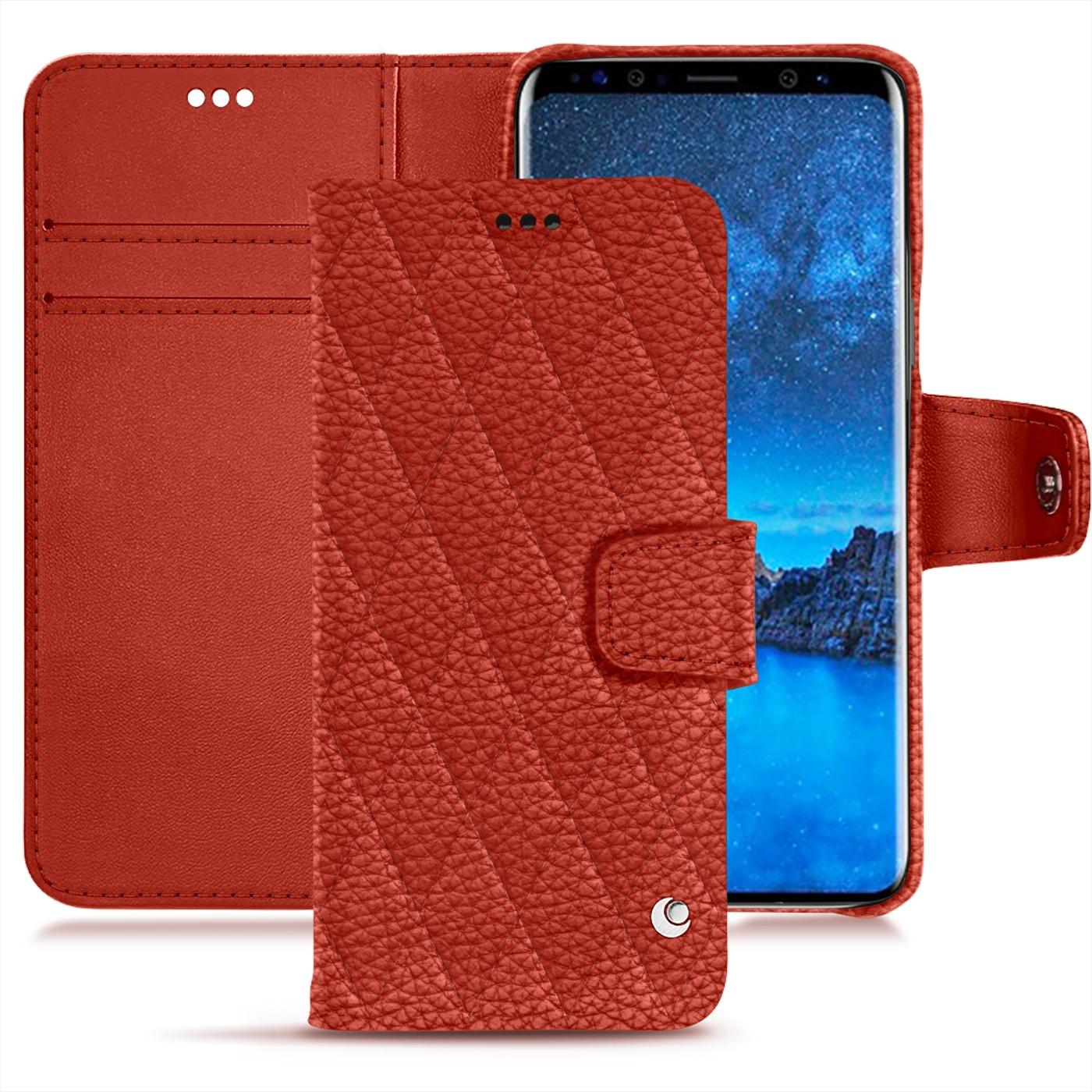 Thumbnail - Noreve Lederschutzhülle Wallet (Samsung Galaxy S9+), Smartphone Hülle, Orange