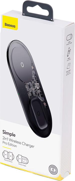 Actual product image Baseus Simple 2in1 Wireless Charger Pro Edition (15 W)