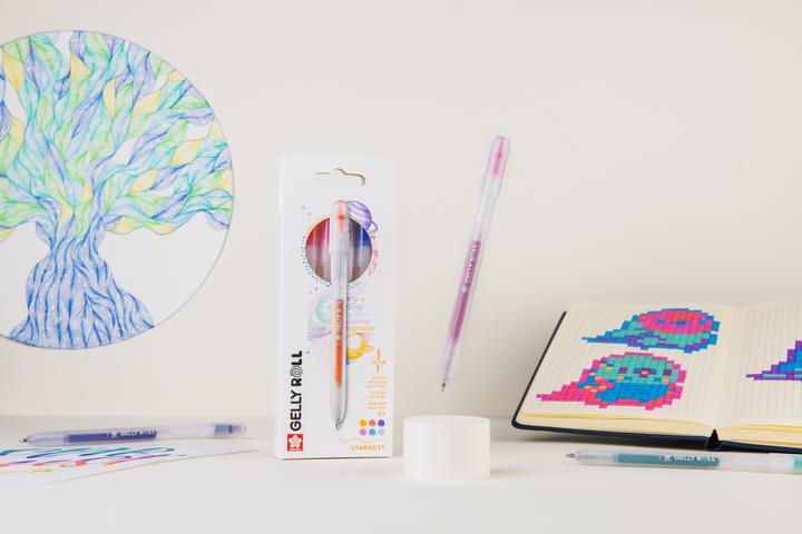 Productafbeelding Sakura Gelly Roll Retractable Classic Gelschreiber transparent 0,45 mm, Schreibfarbe: farbsortiert (Blauw, Groen, Lila, Oranje, Rood, Roze, 1x)