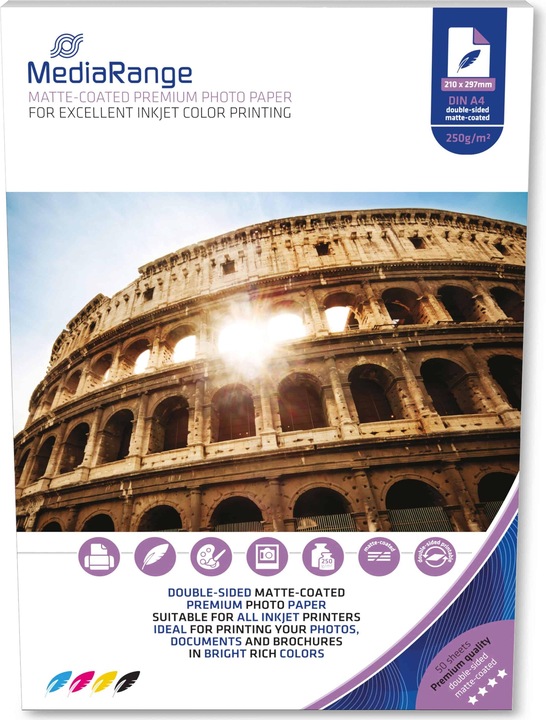 Produktbild MediaRange Fotopapier (250 g/m², A4, 50 x)