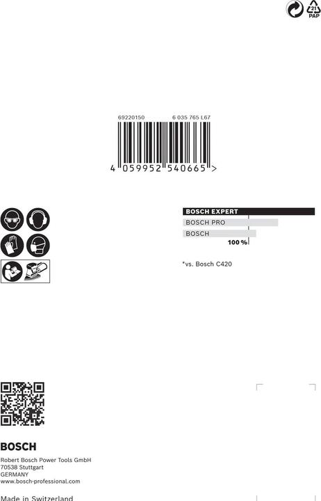 Actual product image Bosch Professional Zubehör Grinding net for multisander EXPERT M480 unperforated grit num 150 (L x W) mm 100 10 pcs. (150, P150)