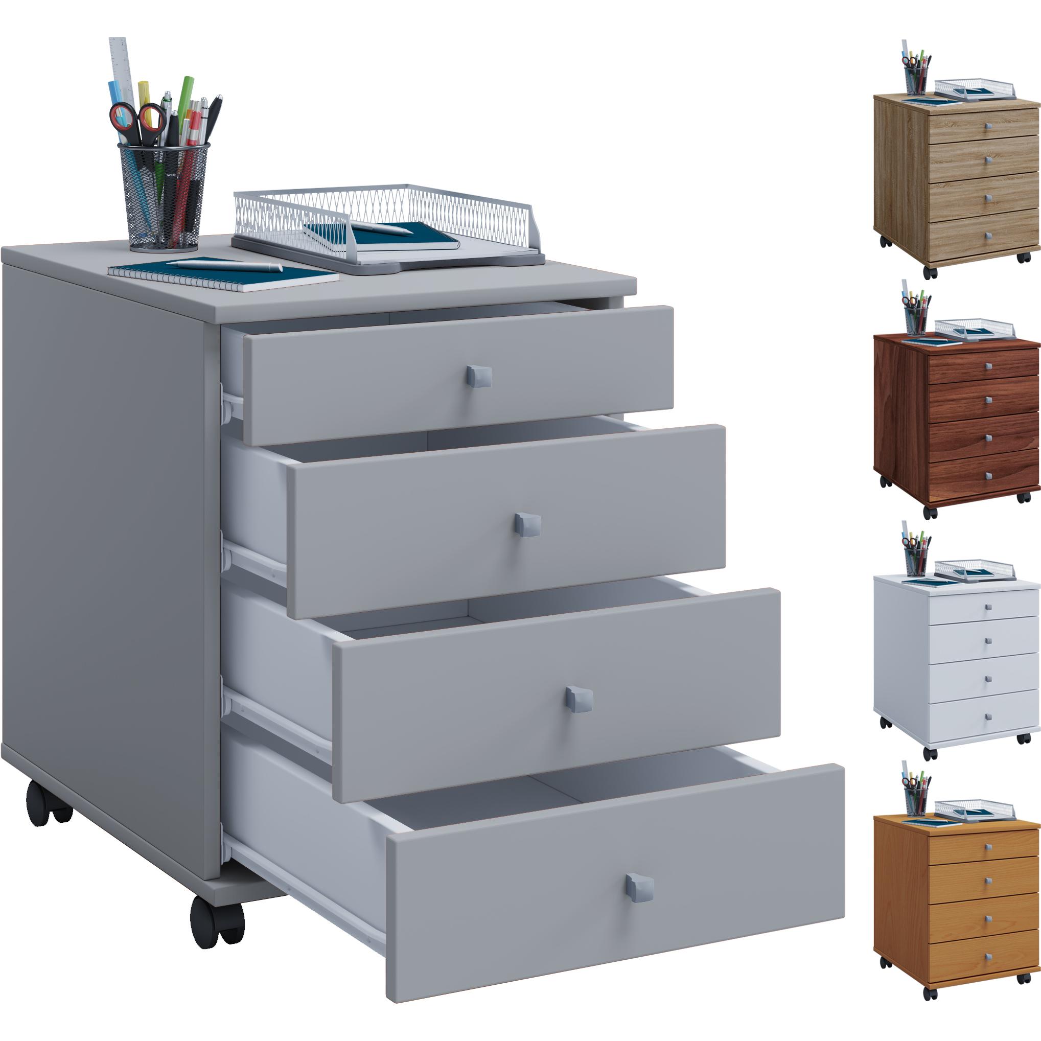 Thumbnail - VCM, Rollcontainer, Holz Büroschrank Rollcontainer Lona mit Schublade (42 x 80 cm)