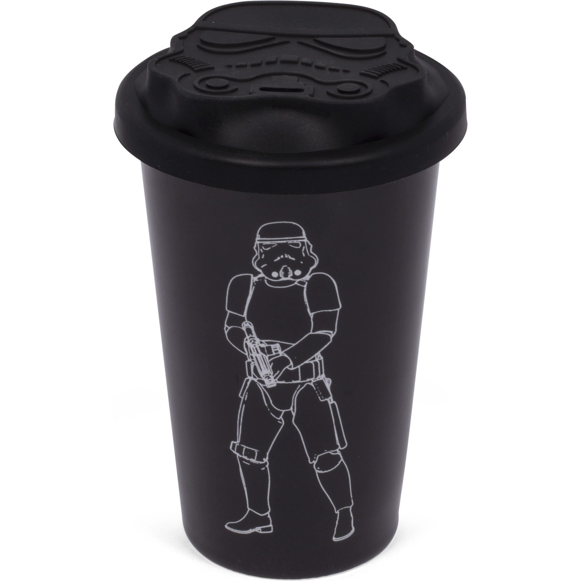 Original Stormtrooper, Tasse, Keramikbecher mit Silikondeckel (schwarz) (275 ml, 1 x)