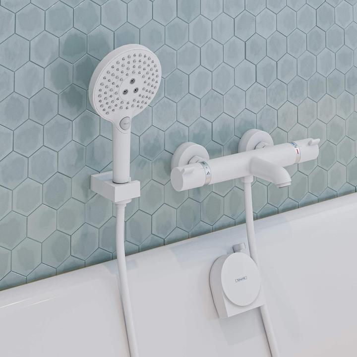 Actual product image hansgrohe Water-Saving Shower Head with Anti-Limescale, Three Jets and Easy-Clean Function (3 Beam types, 5.70 l/min)