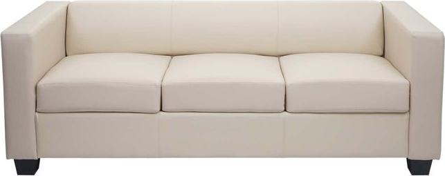 Actual product image Mendler 3 seater Sofa Couch Loungesofa Lille - leather, cream (3-seater)