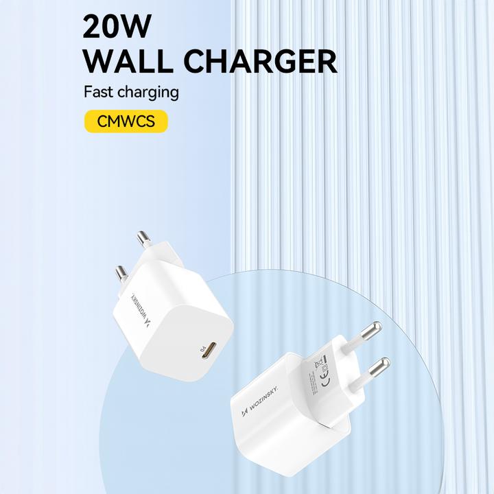 Actual product image Wozinsky CMWCS USB-C PD 20W wall charger - white (20 W)