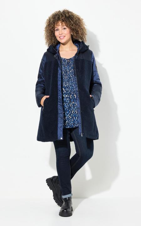 Actual product image Ulla Popken Mixed Texture Fleece Quilted Jacket (42, 44)