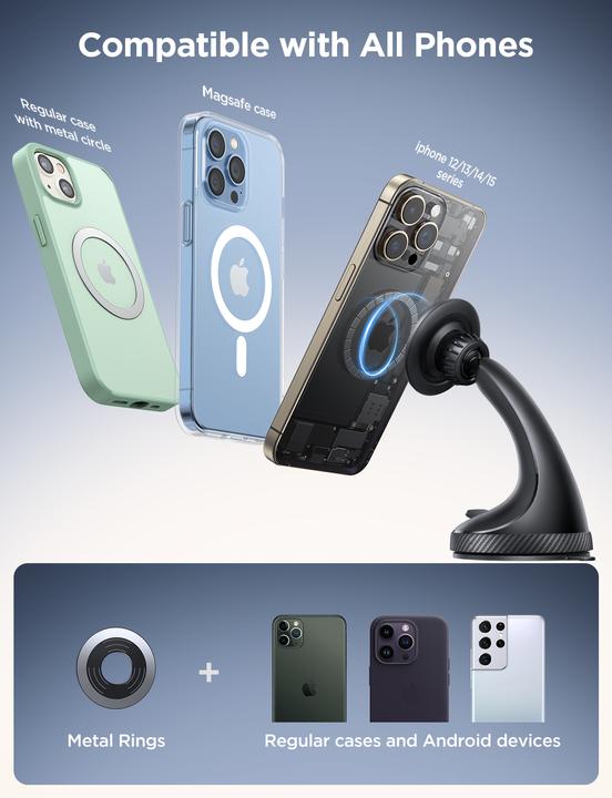 Actual product image Joyroom JR-ZS406 magnetic car holder for windshield / Cockpit - black