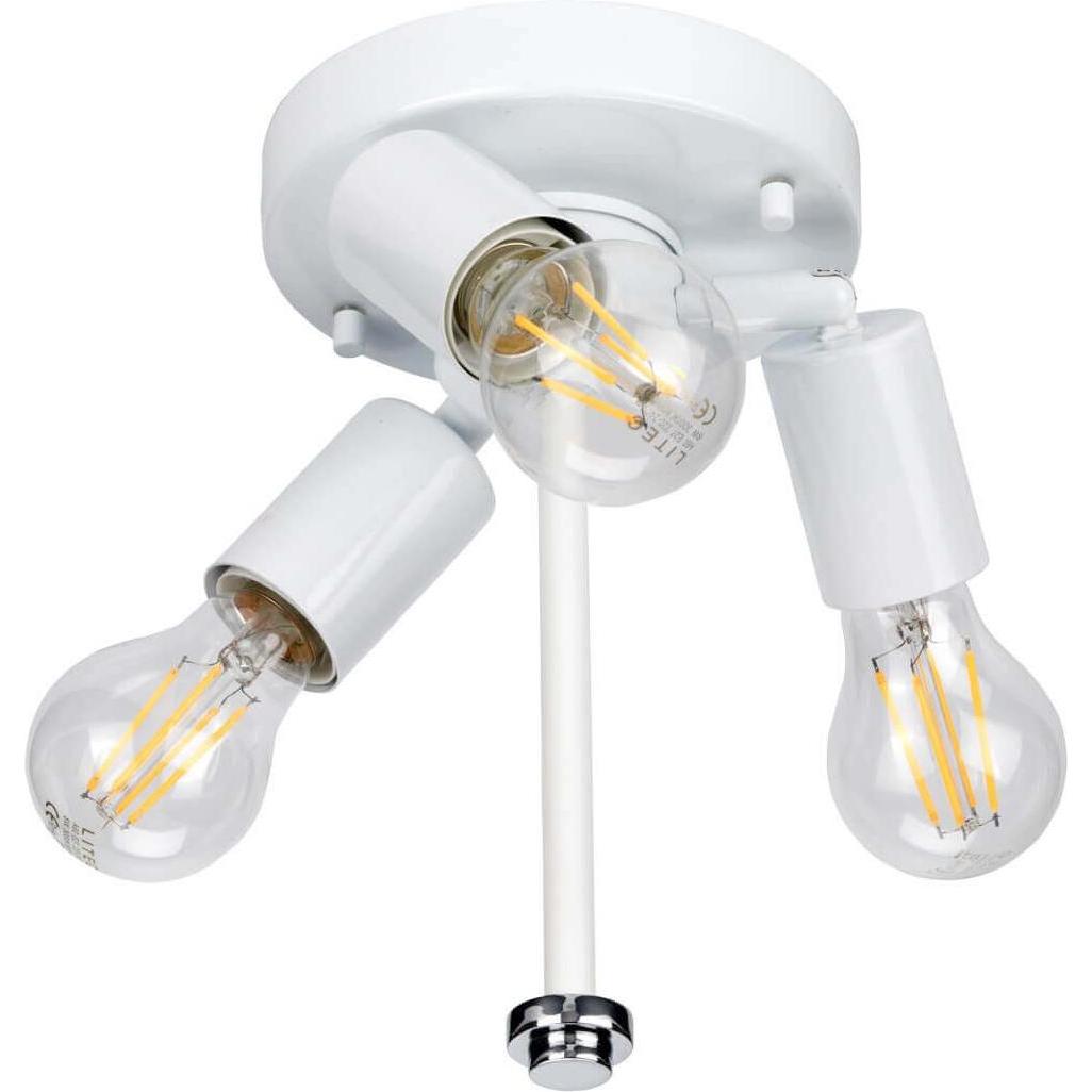 Thumbnail - Elstead Lighting, Wandleuchte + Deckenleuchte, Fletcher Deckenleuchte E27 3-fach 45cm Poliertes Chrom Elfenbein (E27)