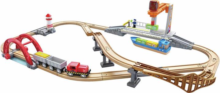 Actual product image Hape Sea + Rail Cargo Transportation Set