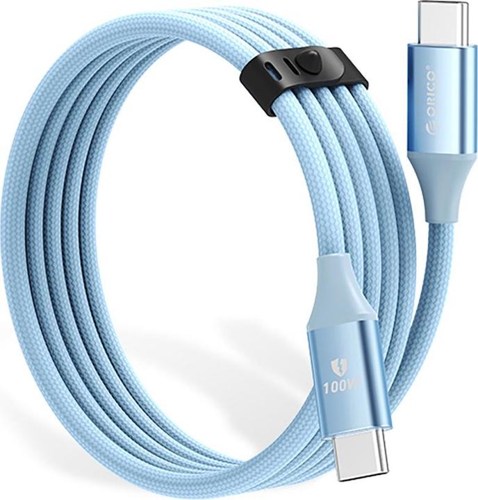 Actual product image Orico Cable CDX 100W 5A Power Delivery USB-C - USB-C cable 1m - blue (1 m, USB 2.0, 100 W)