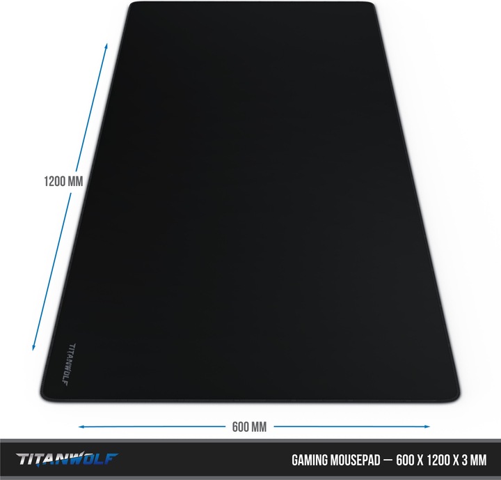 Actual product image Titanwolf Gaming mouse pad, XXXL Speed mouse mat 1200 x 600 mm, speed & precision, Alpha lettering (3XL)