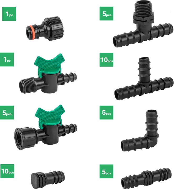 Produktbild Bradas Tropfbewässerung Zubehör Set 16 mm, 42-tlg