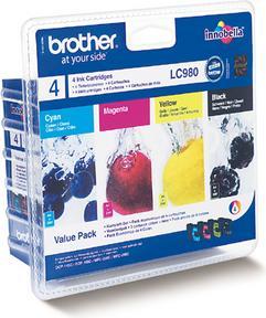 Actual product image Brother LC980 Pack (M, B, C, Y)