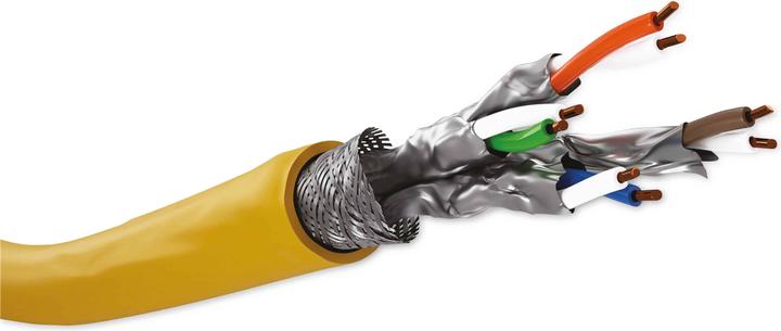 Produktbild Goobay GHMT-zertifiziertes CAT 8.1 Verlegekabel, S/FTP PiMF, Gelb (S/FTP, CAT8.1, 50 m)