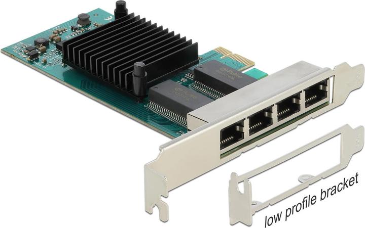 Actual product image Delock PCI Express x1 card 4 x RJ45 Gigabit LAN i350 (Ethernet)