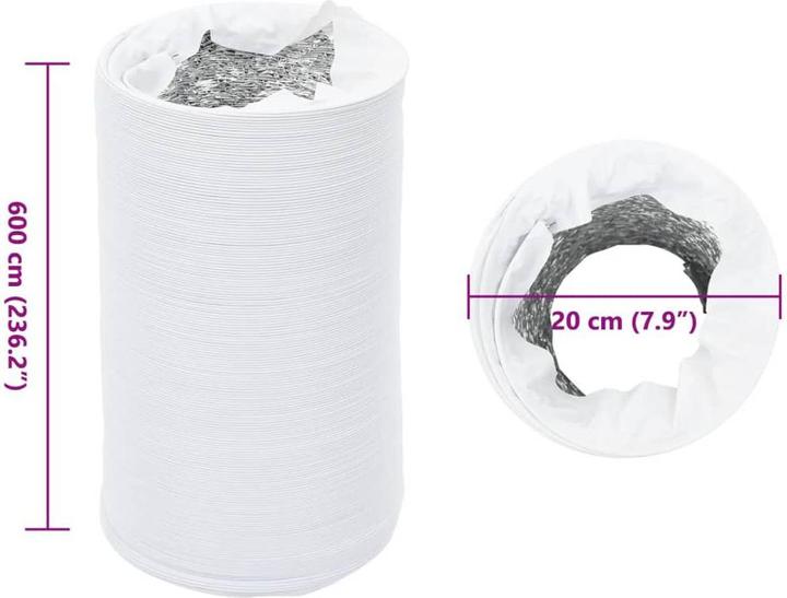 Actual product image vidaXL Ventilation hose and PVC 6 m Ø20 cm