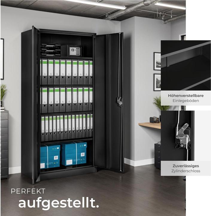 Produktbild tectake Aktenschrank (80 x 40 x 180 cm)