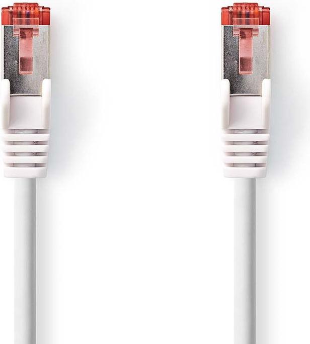 Actual product image Nedis Cat 6 Cable | RJ45 Plug | RJ45 Plug | S/FTP | 3.00 m | Round | LSZH | White | Label (S/FTP, CAT6, 3 m)