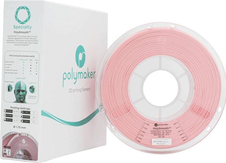 Actual product image Polymaker PJ01009 PolySmooth Filament PVB polishable 1.75mm 750g Pink 1pc. (PVB, 1.75 mm, 750 g, Pink)