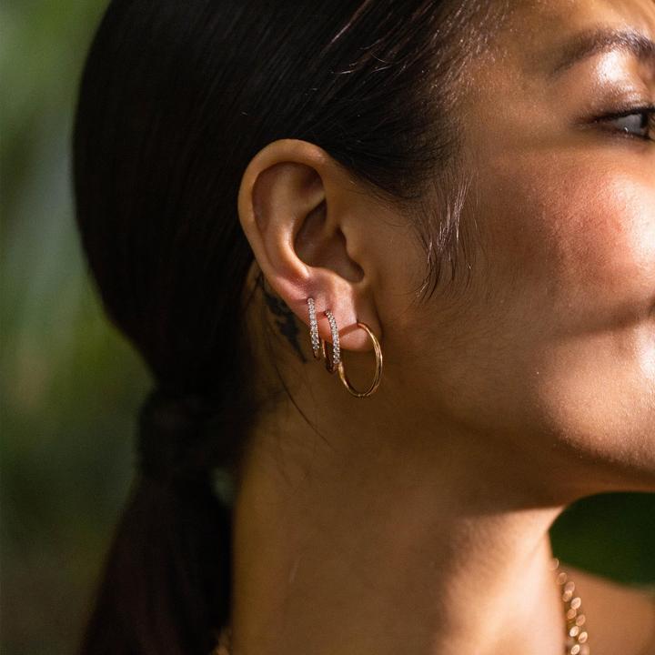 Immagine prodotto Purelei Adorabile set di orecchie glitterate (Argento, Zircone (bianco), Acciaio inossidabile placcato oro 18 carati, Acciaio inossidabile placcato oro rosa 18 carati)