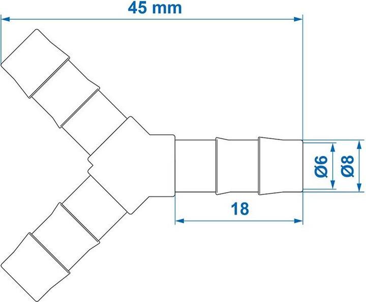 Produktbild ProPlus Schlauchverbinder Y-Stück 8mm 2 Stück im Blister