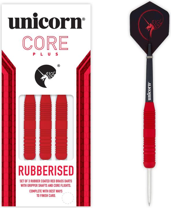 Immagine prodotto Unicorn Freccette Core Plus in acciaio rosso gommato 1 set (25 g)
