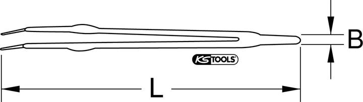 Actual product image KS Tools Werkzeuge-Maschinen GmbH Tweezers with protective insulation, curved, 11.5mm