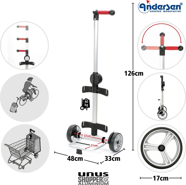 Immagine prodotto Andersen Carrello spesa Unus Shopper 360° 57 cm