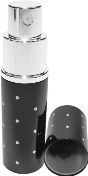 Produktbild Taschenzerstäuber, schwarz, mit silbernen Punkten, für 10 ml, Höhe: 9 cm (10 ml)