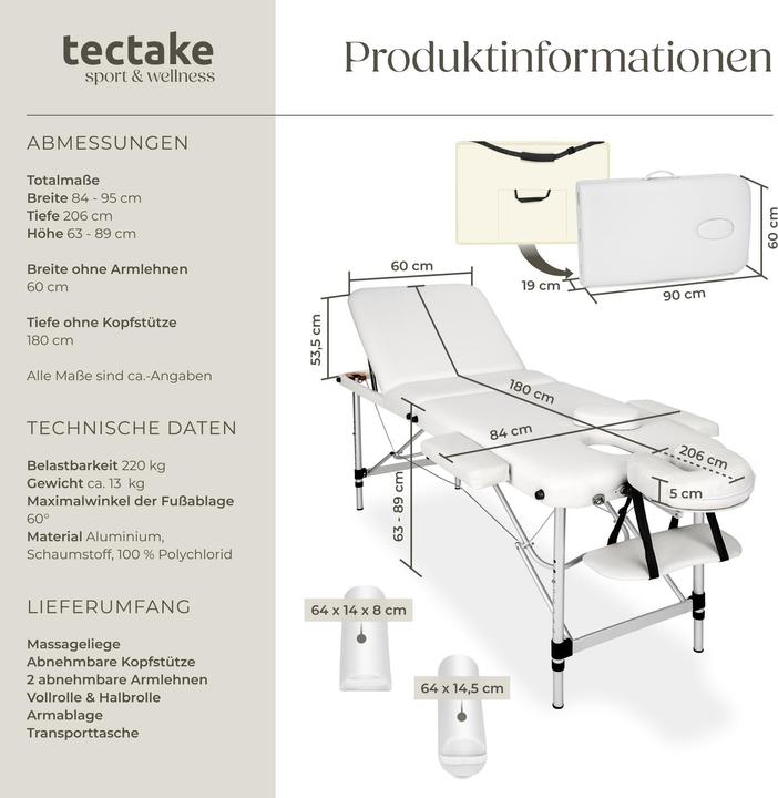 Produktbild tectake 3 Zonen Massageliege