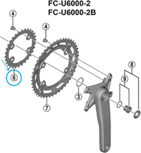 Actual product image Shimano Chainring CUES FC-U6000-2 30 Z BN (30)