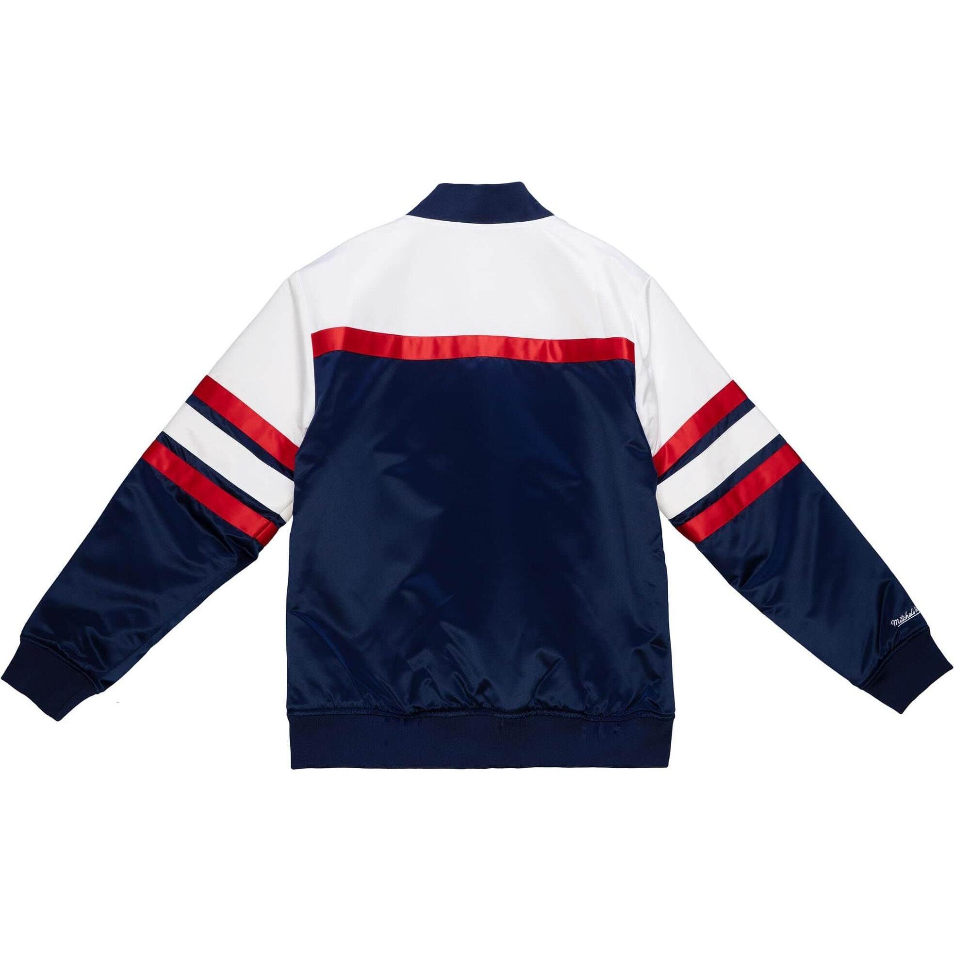 Thumbnail - Mitchell & Ness, Herren, Jacke, M&N Heavyweight Satin Jacke - SCRIPT New Jersey Nets - XL (XL), Blau, XL