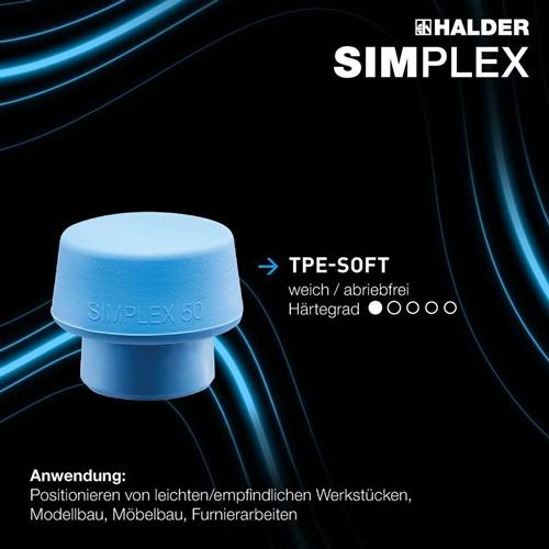 Actual product image Halder Soft faced hammer 430 50mm TPE soft/superplastic AL housing simplex (430 g)