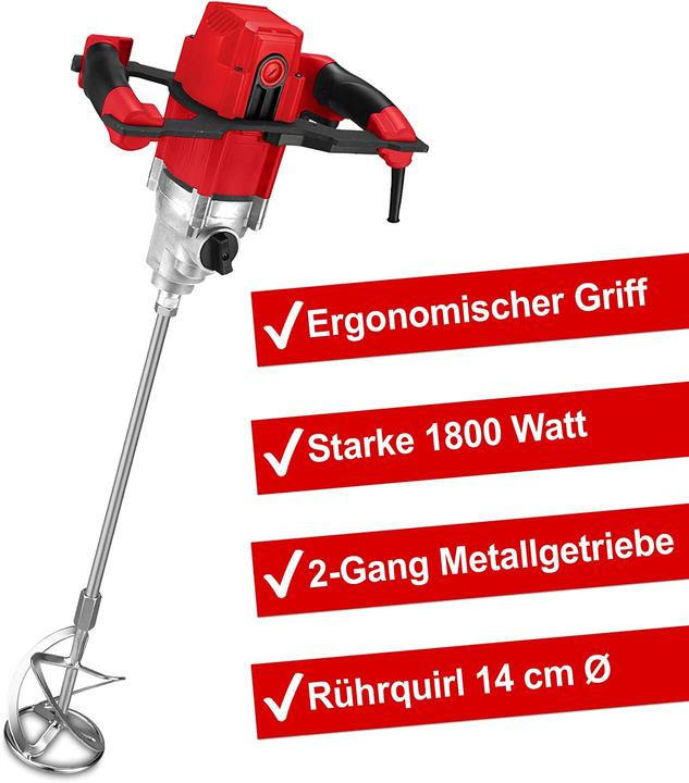 Immagine prodotto Hecht Agitatore rosso 1800W (Agitatore per colori + agitatore per mortai)