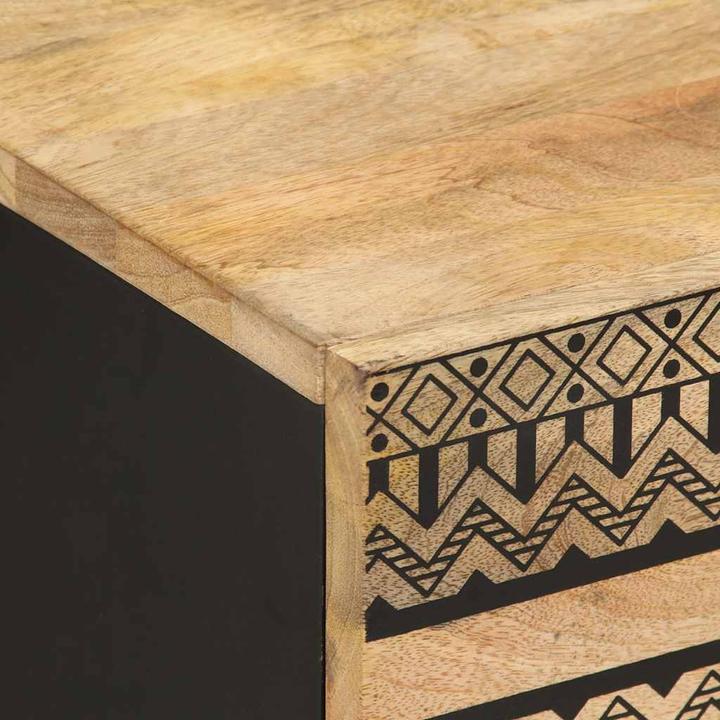 Image du produit VidaXL Table de nuit Table de chevet Console de chevet Noir Manguier brut (40 x 33.5 x 46 cm)