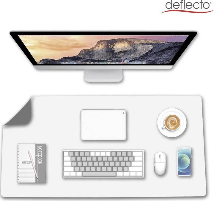 Actual product image Deflecto Schreibtischunterlage Kunstleder, Leder, PVC Grau, Weiss (60 x 120 cm)